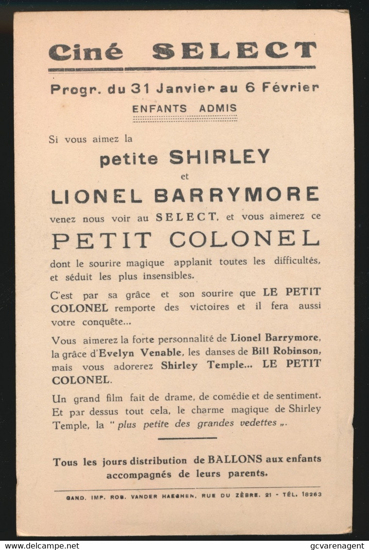 LE PETIT COLONEL AVEC SHIRLEY TEMPLE   2 SCANS - Actors