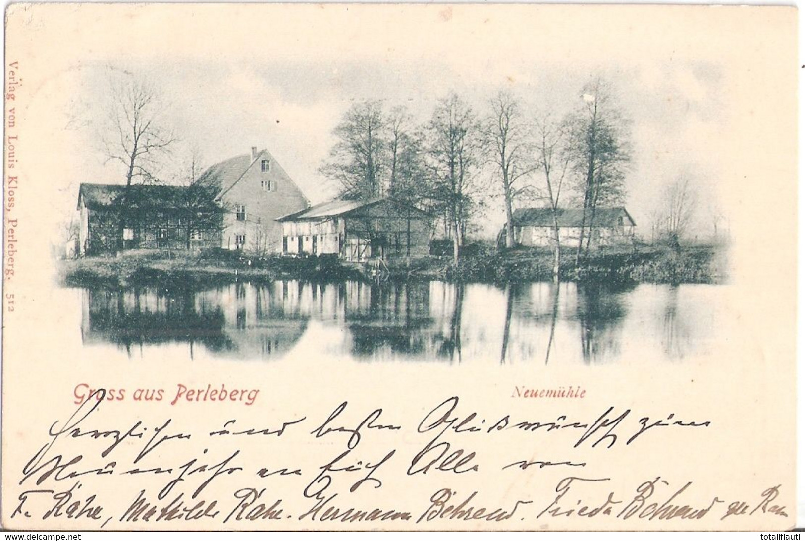 Gruss Aus PERLEBERG Prignitz Neuemühle Grünlich 31.12.1900 Gelaufen Nach Bützow - Perleberg