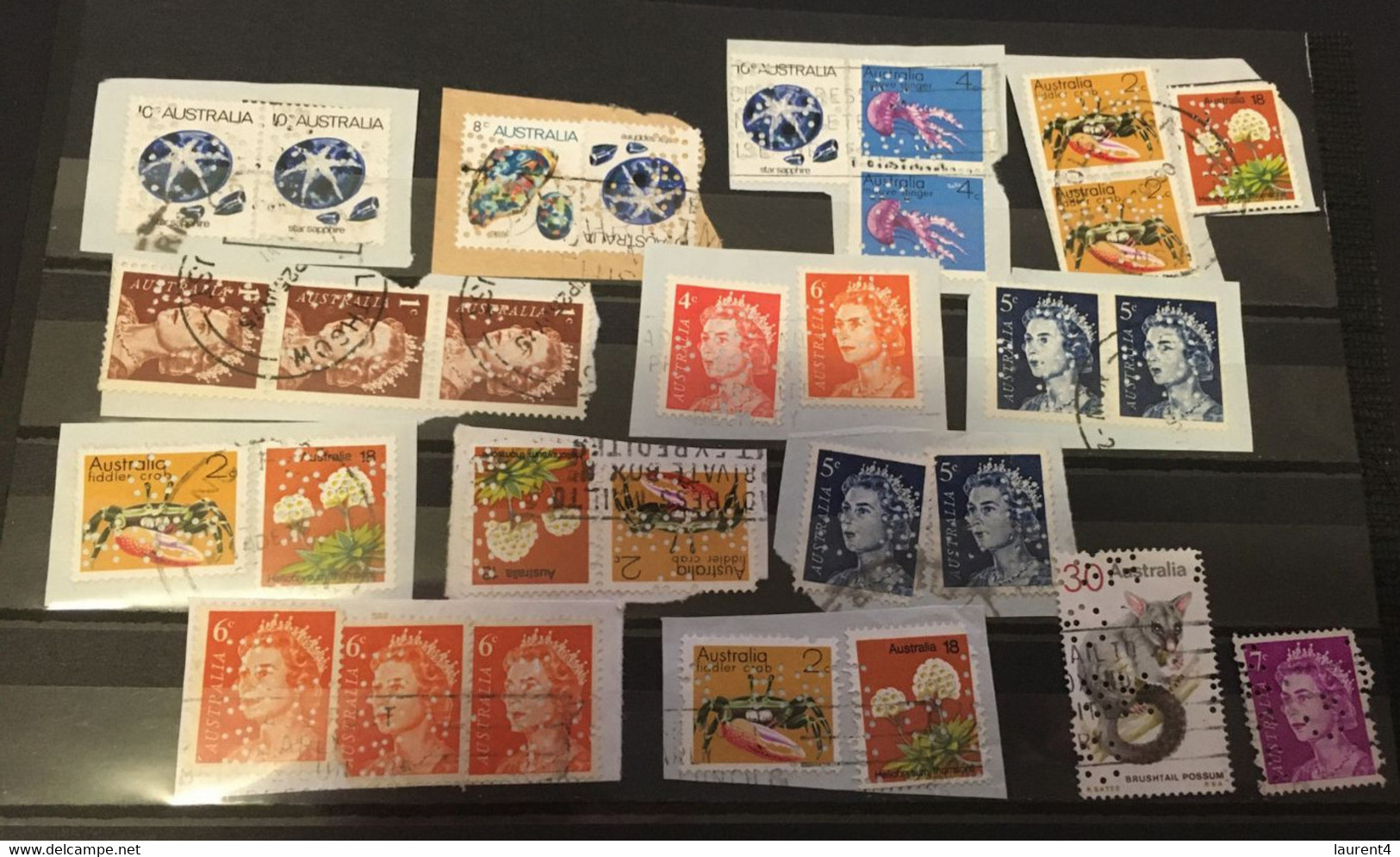 (stamp 4-12-2020) Cancelled (mostly On Paper) Australia PERFINS Stamps - (30 Stamps) - Perfin