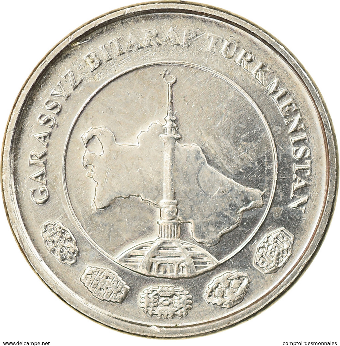 Monnaie, Turkmanistan, Tenge, 2009, SPL, Nickel Plated Steel, KM:95 - Turkmenistán