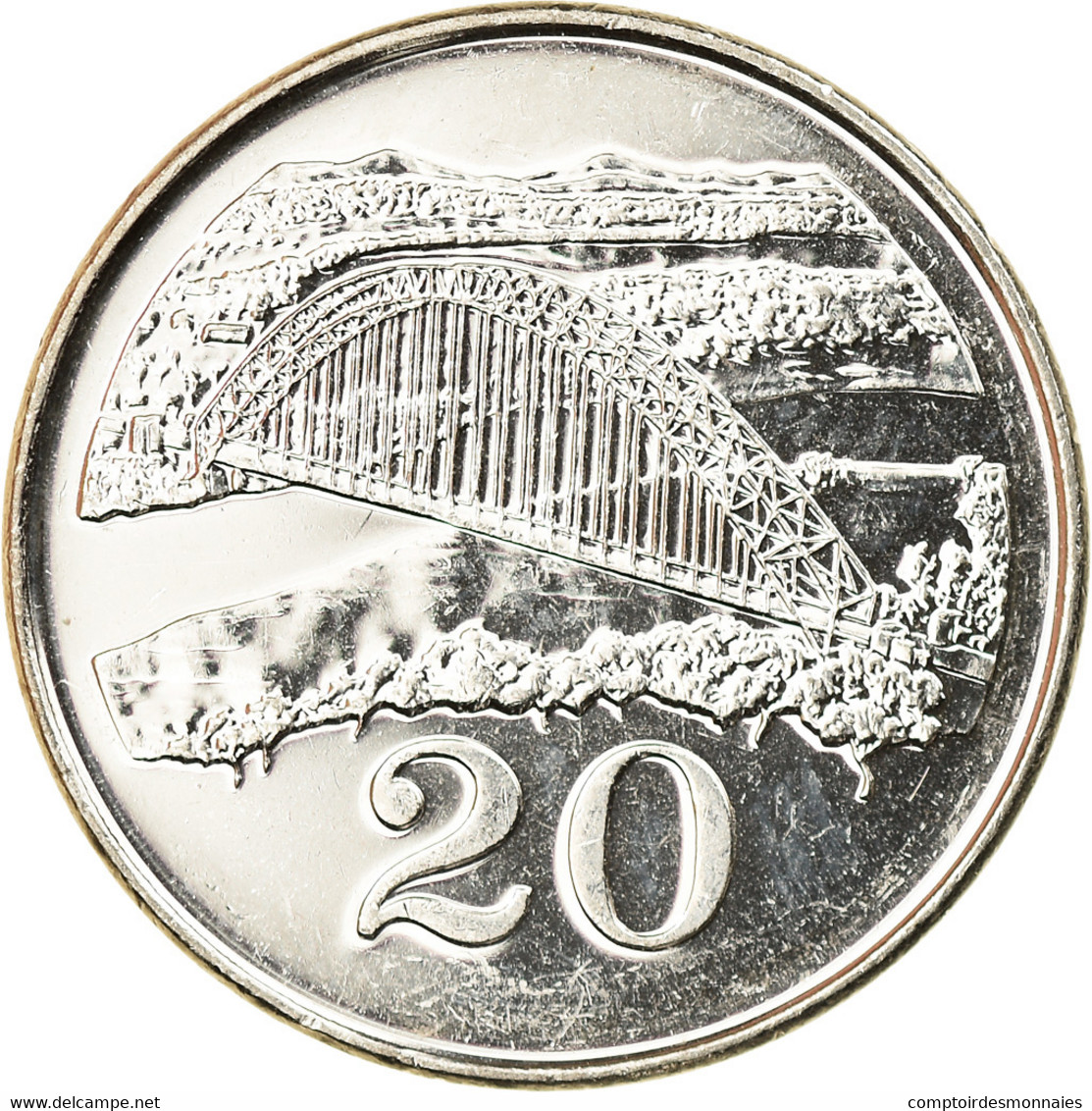 Monnaie, Zimbabwe, 20 Cents, 2002, Harare, TTB+, Nickel Plated Steel, KM:4a - Zimbabwe