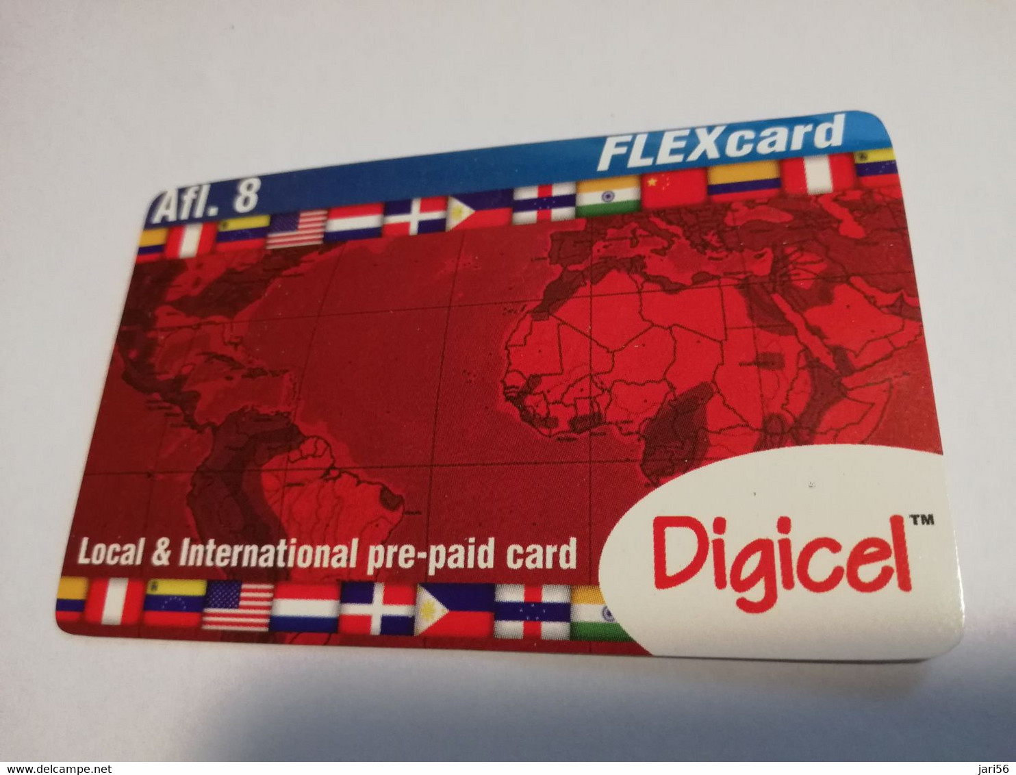 ARUBA PREPAID CARD   FLEX CARD DIGICEL AFL 8,-    19/03/2010    Fine Used Card  **4122** - Aruba