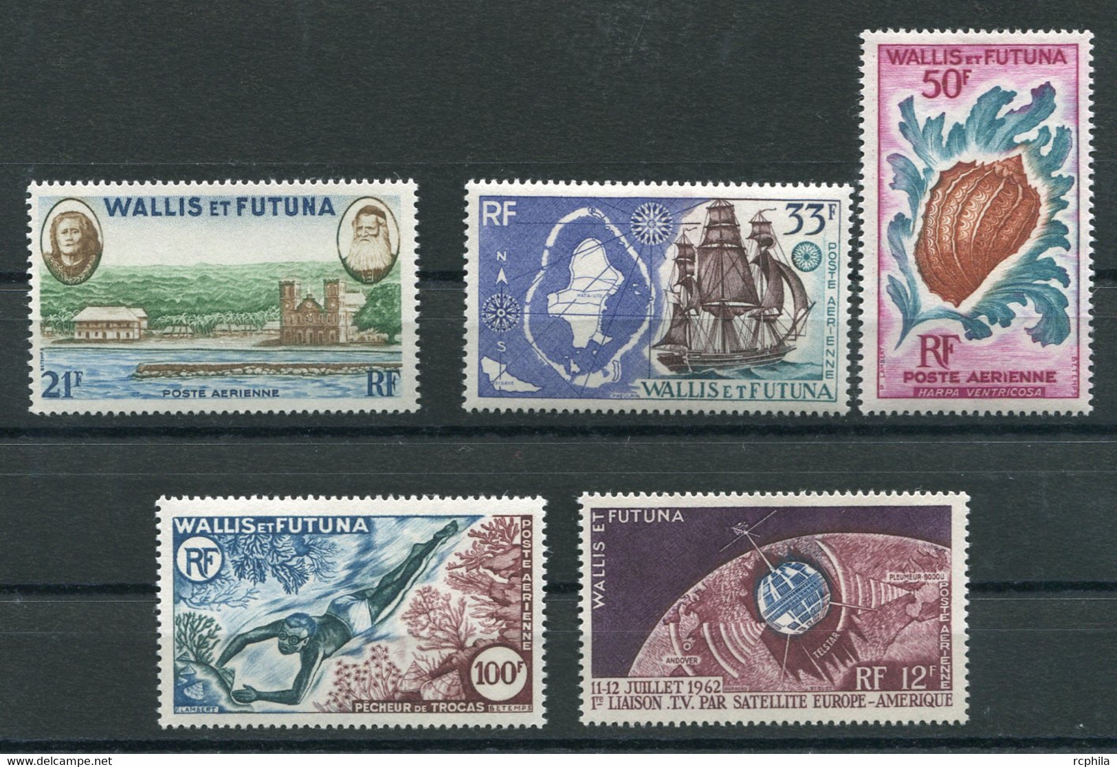 RC 19511 WALLIS ET FUTUNA COTE 53,80€ PA N° 16 / 20 POSTE AERIENNE NEUF ** MNH TB - Unused Stamps