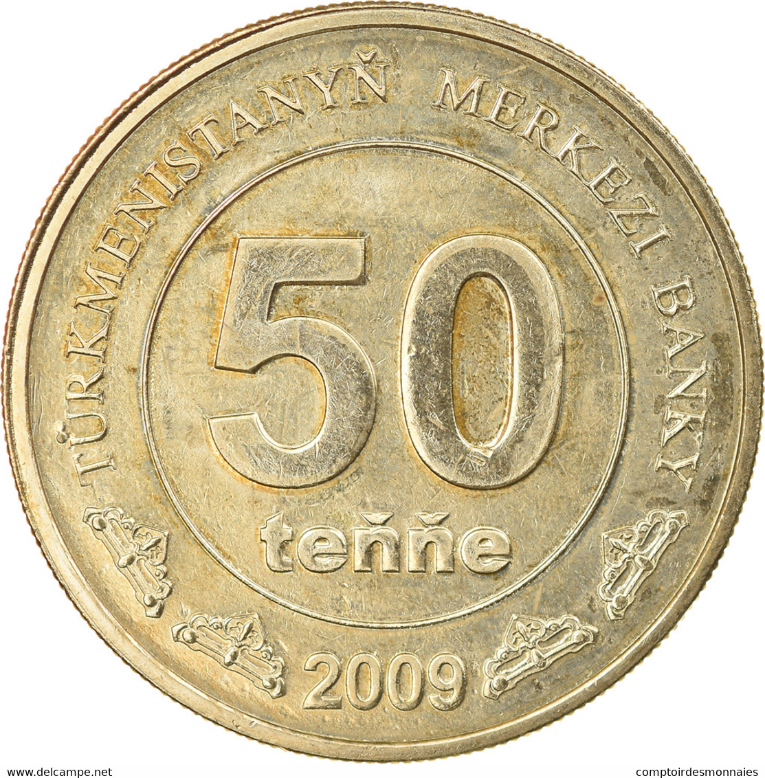 Monnaie, Turkmanistan, 50 Tenge, 2009, TTB, Laiton, KM:100 - Turkmenistan