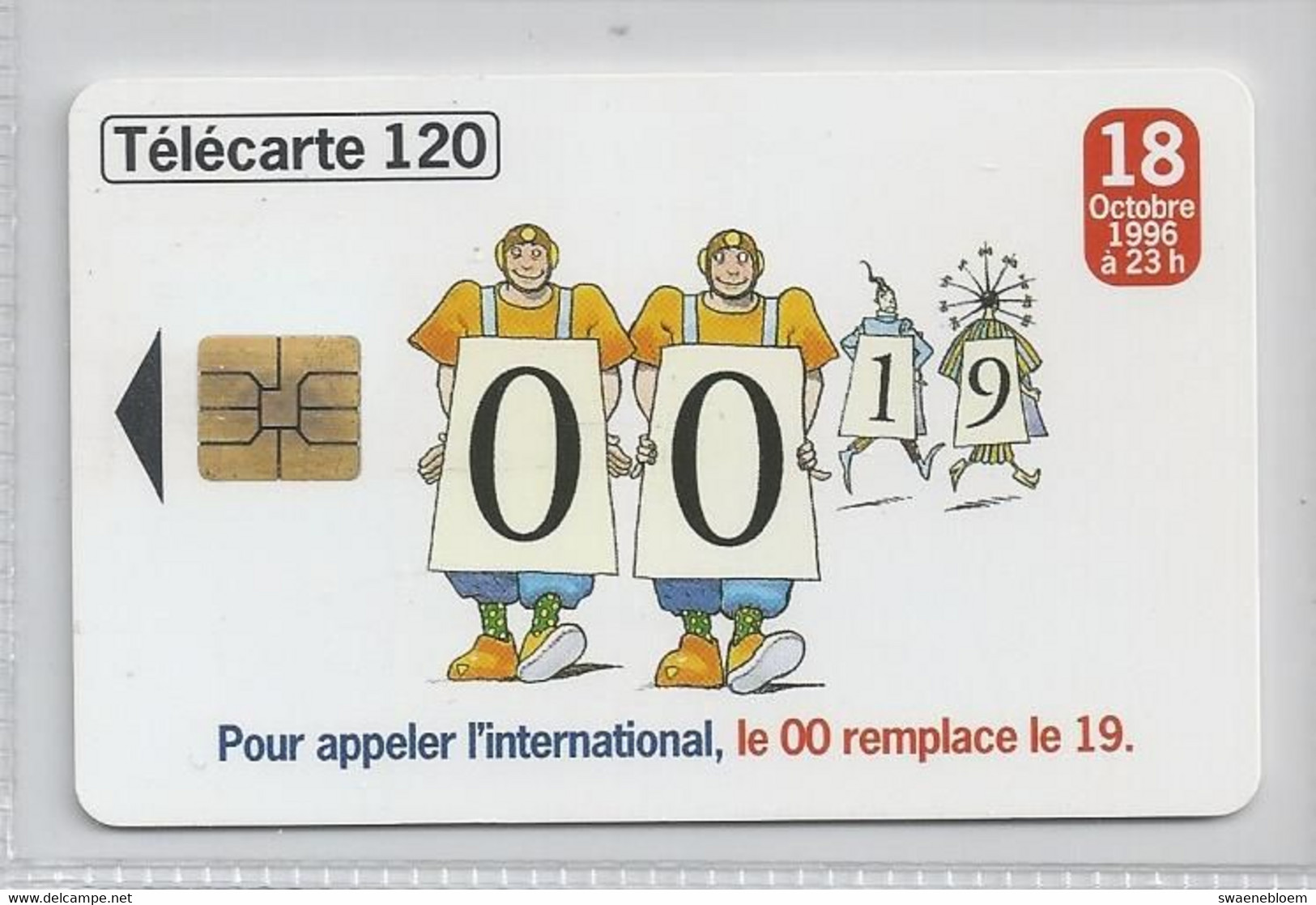 FR.- France Telecom. Télécarte. 18 OCTOBRE 1996 A 23h. Pour Appeler I'international, Le 00 Remplace Le 19. - Puzzles