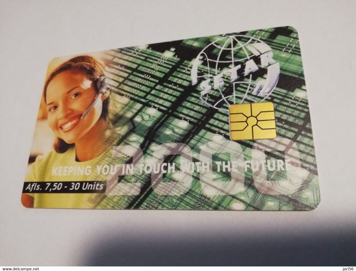 ARUBA CHIP  CARD   AFL 7,50 30 UNITS KEEPING YOU IN TOUCH      Fine Used Card  **4140** - Aruba