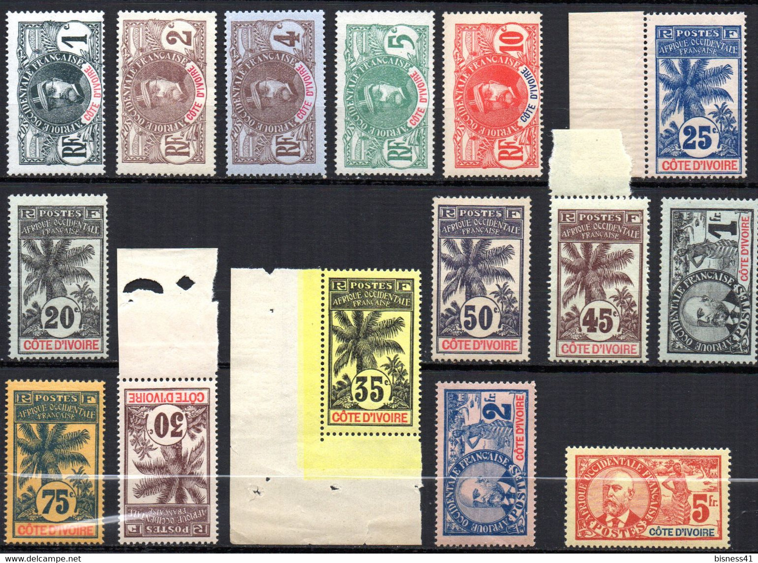 ColTGC  Colonie Palmier Faidherbe Cote D'Ivoire N° 21 à 35 Neuf XX MNH   Cote 720,00€ - 1906-08 Palmiers – Faidherbe – Ballay