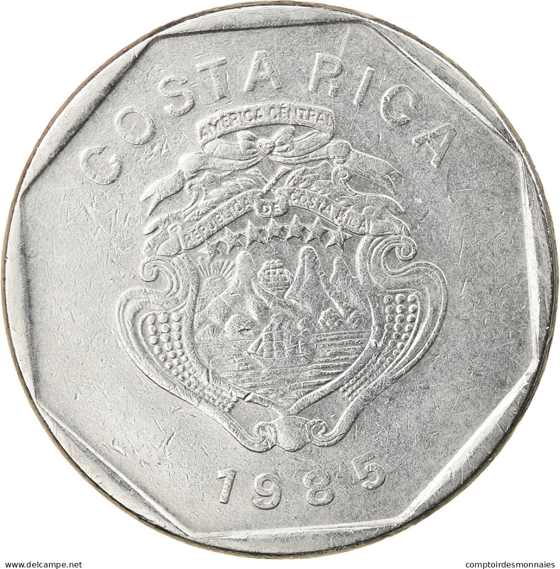 Monnaie, Costa Rica, 10 Colones, 1985, TTB+, Stainless Steel, KM:215.2 - Costa Rica