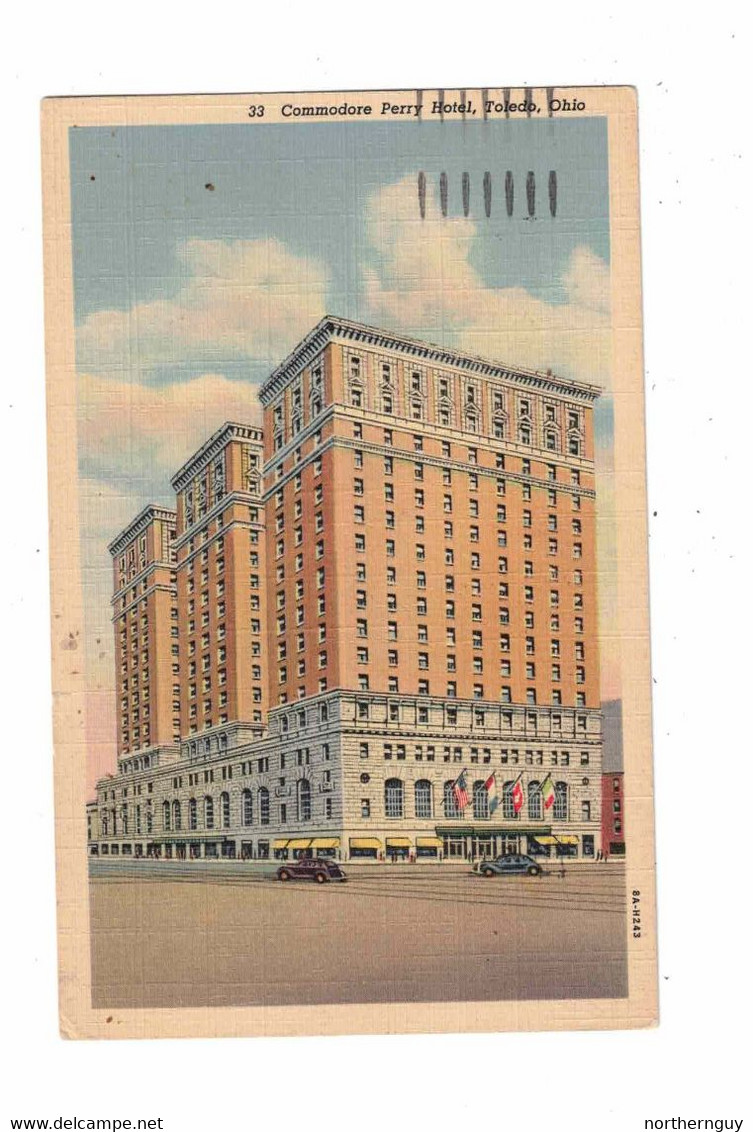 TOLEDO, Ohio, USA, Commodore Hotel, 1947 Linen Postcard - Toledo