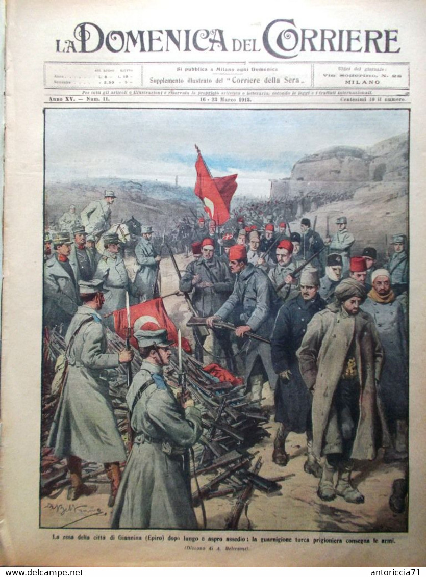 La Domenica Del Corriere 16 Marzo 1913 Giannina Curti Messina S178 Romanov Palme - Autres & Non Classés