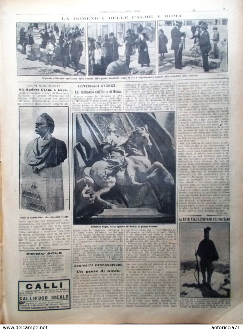 La Domenica Del Corriere 16 Marzo 1913 Giannina Curti Messina S178 Romanov Palme - Autres & Non Classés