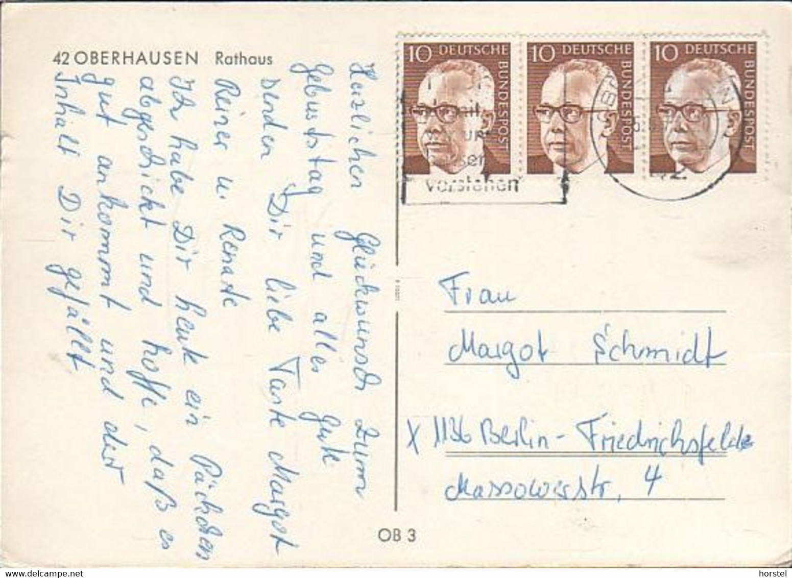 D-46045 Oberhausen - Rathaus - 3x Stamps - Oberhausen