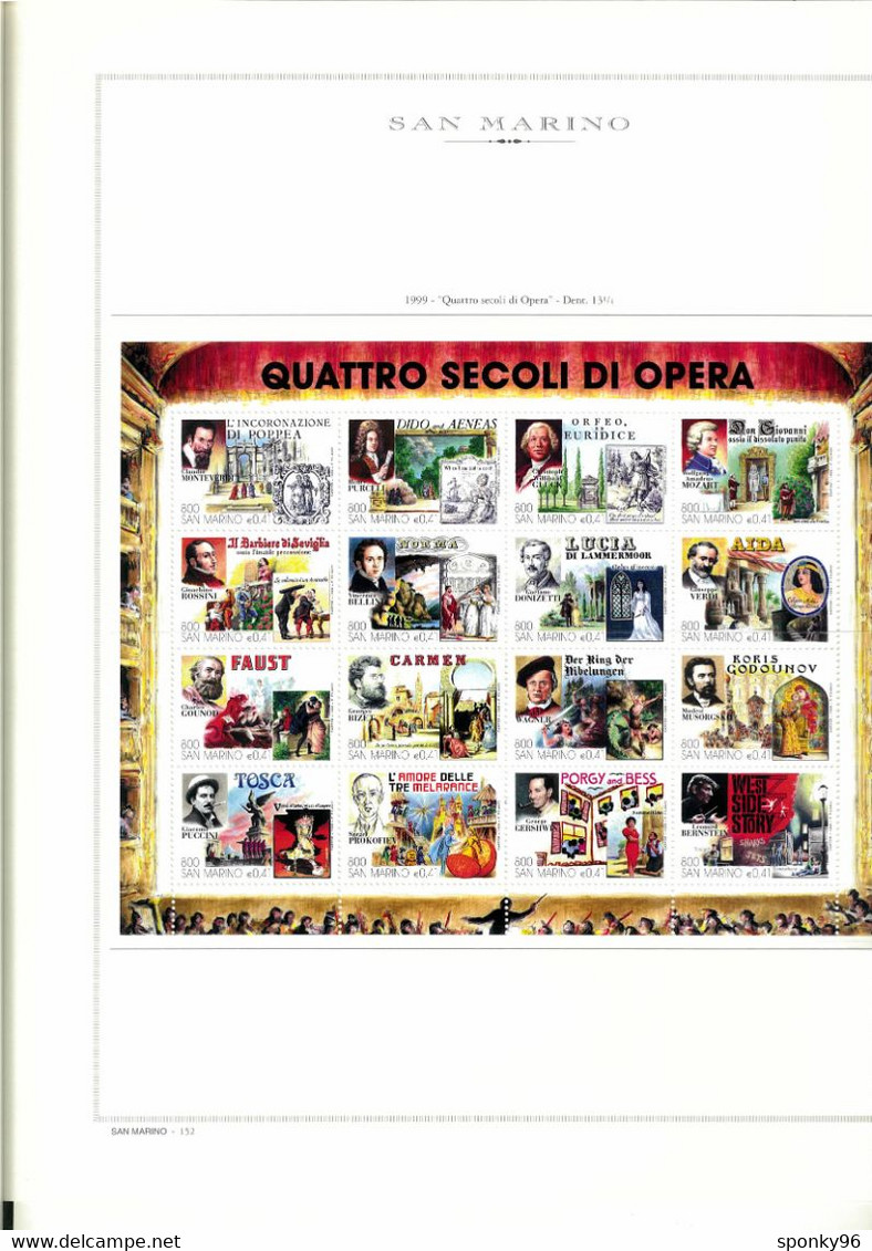 FATTI UN REGALO - FRANCOBOLLI REPUBBLICA DI SAN MARINO PERIODO DAL 1991 AL 2000 MONTATI SU FOGLI MARINI KING IN OMAGGIO - Verzamelingen & Reeksen