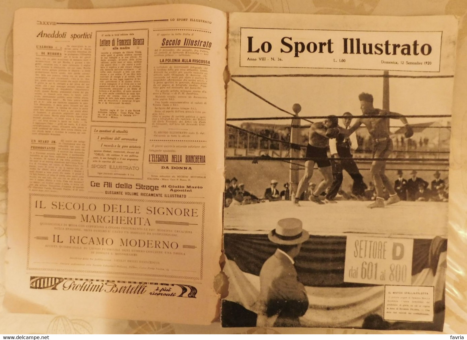 1920 - LO SPORT ILLUSTRATO  N. 36  # Rivista Settimanale # Ciclismo: Giro Dei 3 Mari E GIro Delle 3 Città - Sports