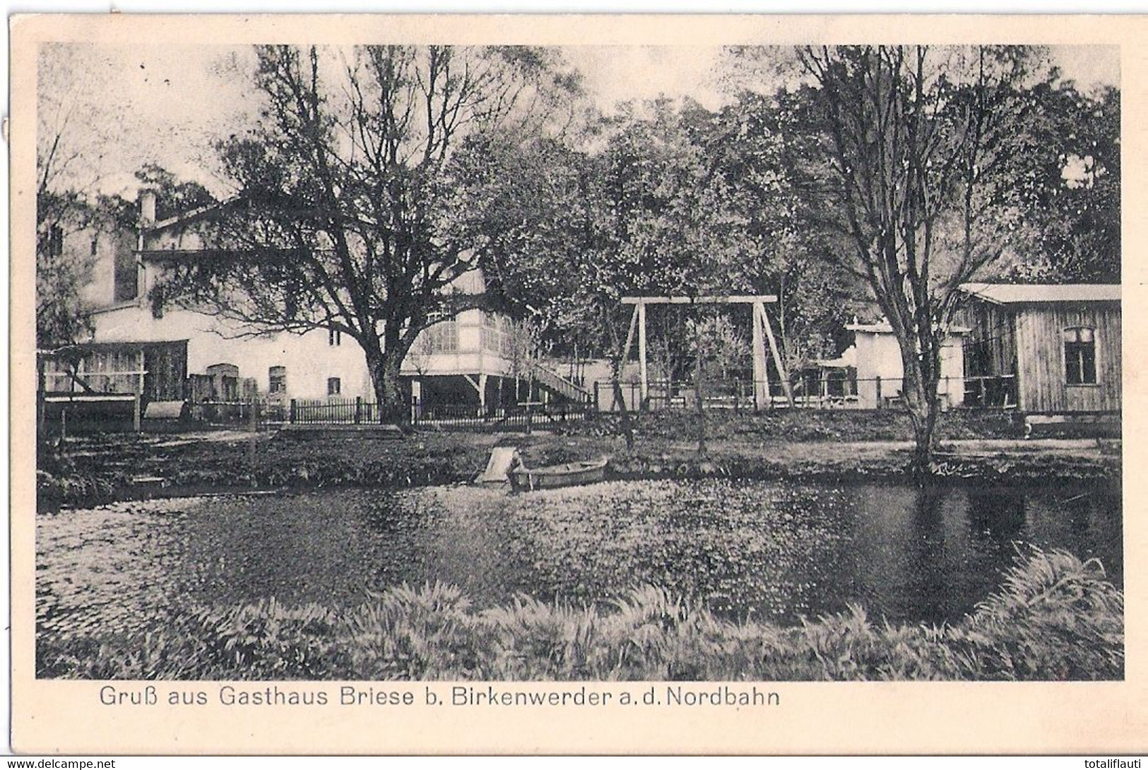 Gruß Aus Gasthaus Briese Bei BIRKENWERDER A D Nordbahn Ruderboot 29.7.1913 Gelaufen - Birkenwerder