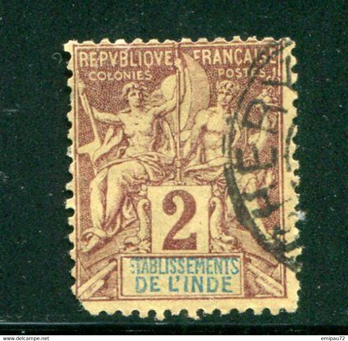 INDE- Y&T N°2- Oblitéré (défaut D'angle) - Used Stamps