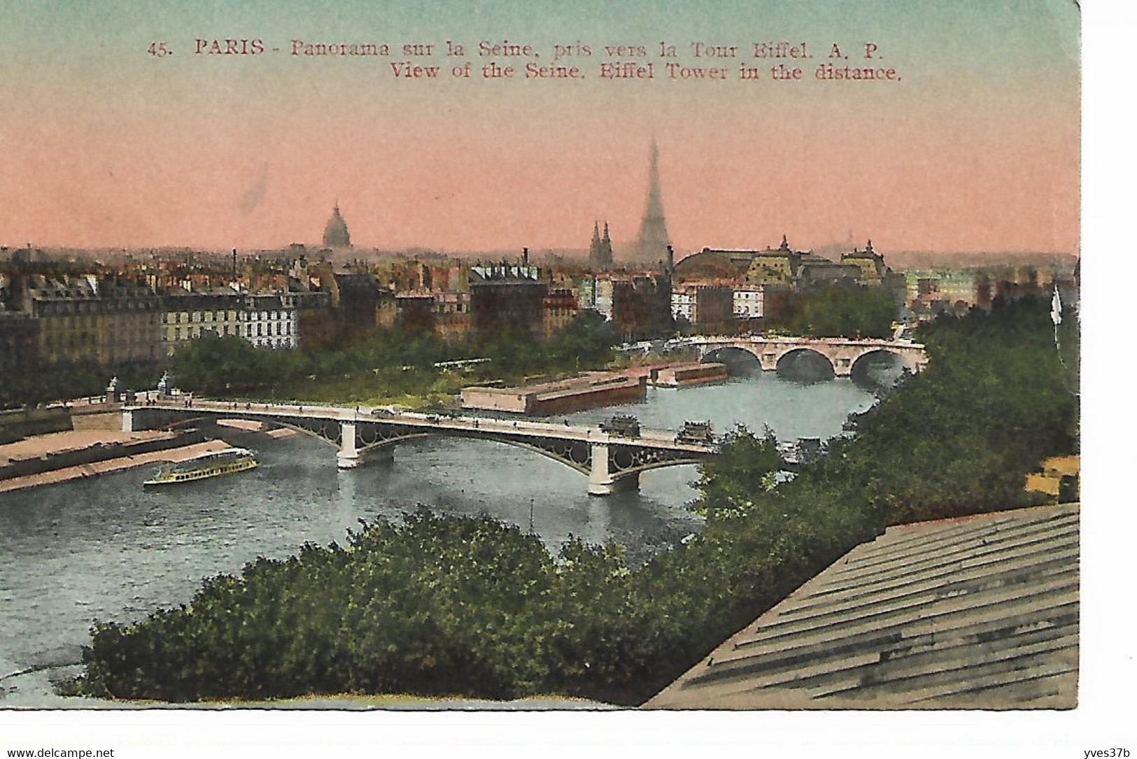 PARIS - Panorama Sur La Seine, Pris Vers La Tour-Eiffel - Die Seine Und Ihre Ufer