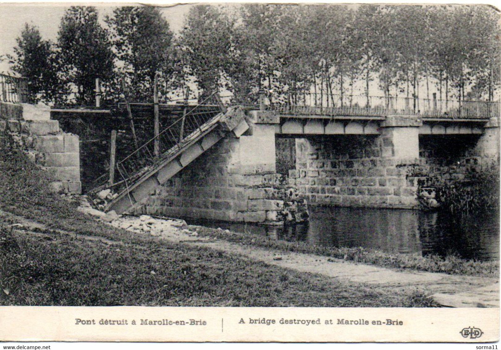 CPA MAROLLES EN BRIE 94 Un Pont Détruit - Marolles En Brie