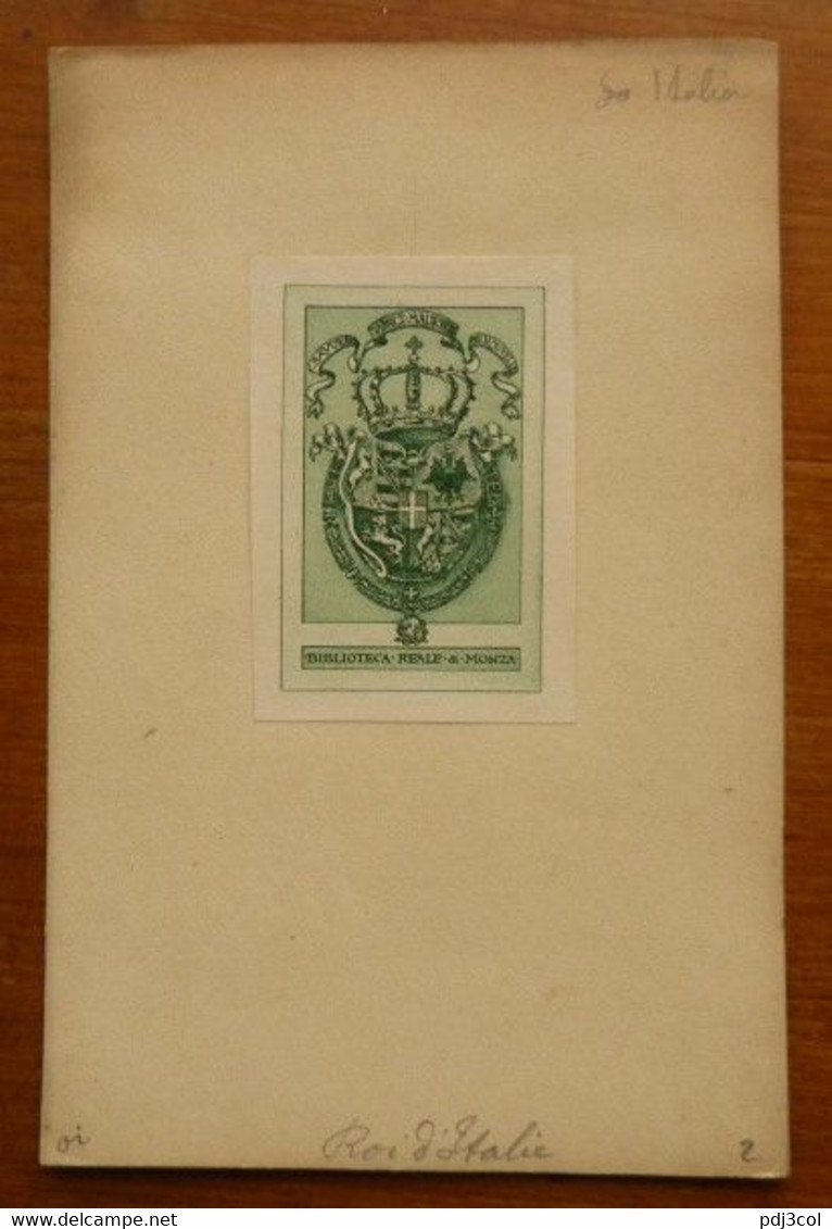 Ex-libris Héraldique Illustré XIXème  - Italie - REALE DI MONZA - Roi D'Italie - Bookplates