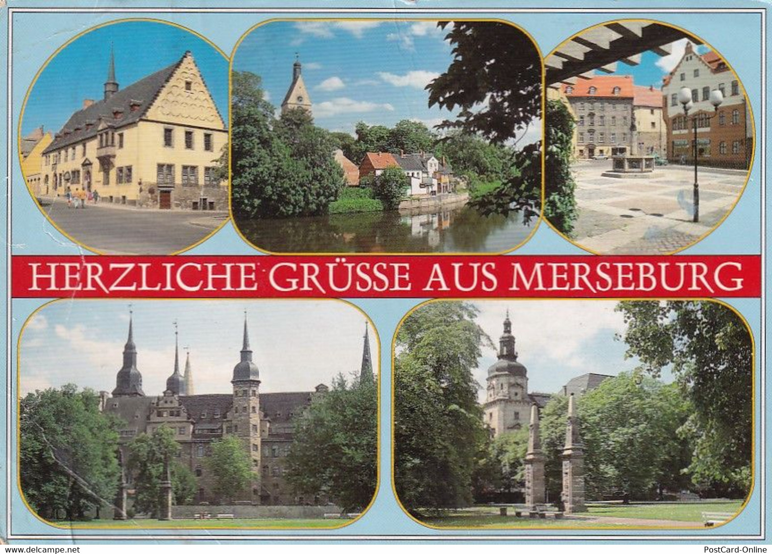 1754 - Deutschland - Merseburg , Rathaus , An Der Saale , Apothekerstraße Schloß , Mehrbildkarte - Gelaufen 2003 - Merseburg