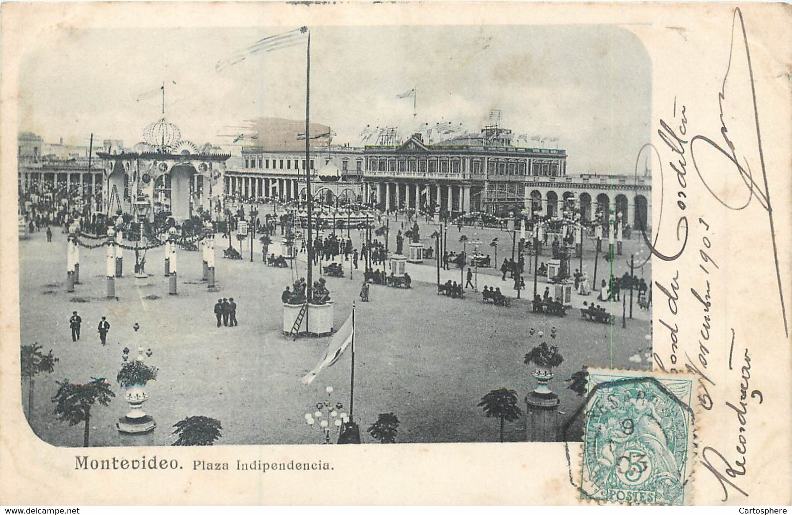 CPA Amérique > Uruguay Montevideo Plaza Indipendencia 1903 - Uruguay