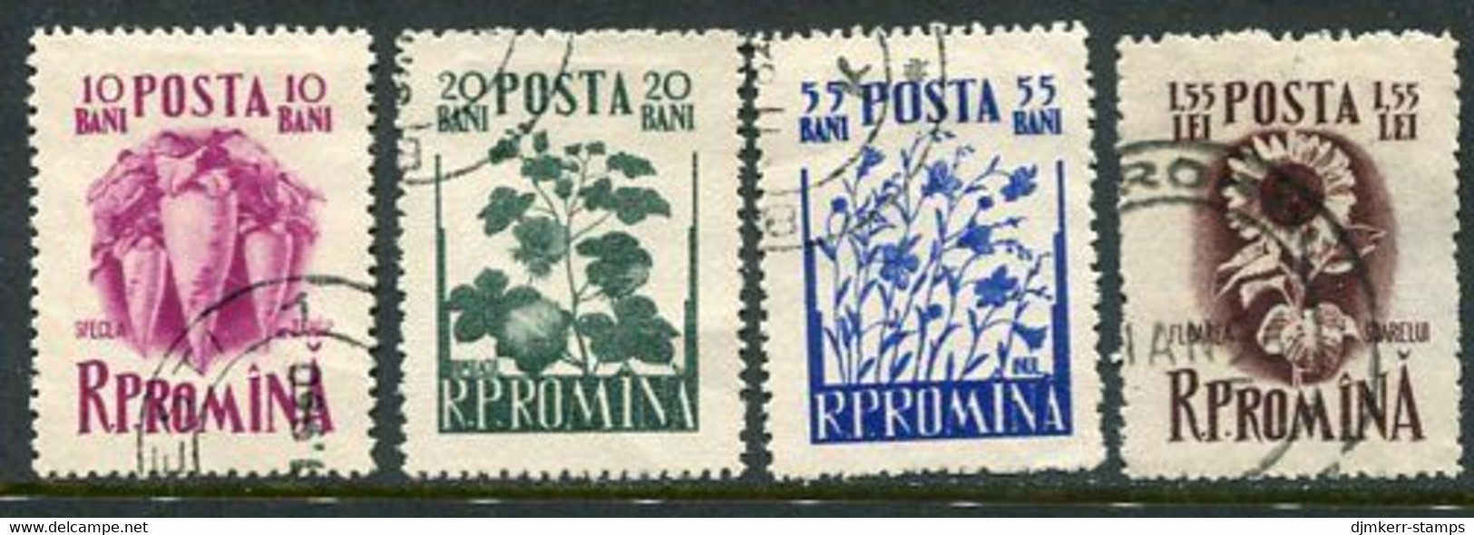 ROMANIA 1955 Agricultural Plants Used.  Michel 1547-50 - Gebruikt