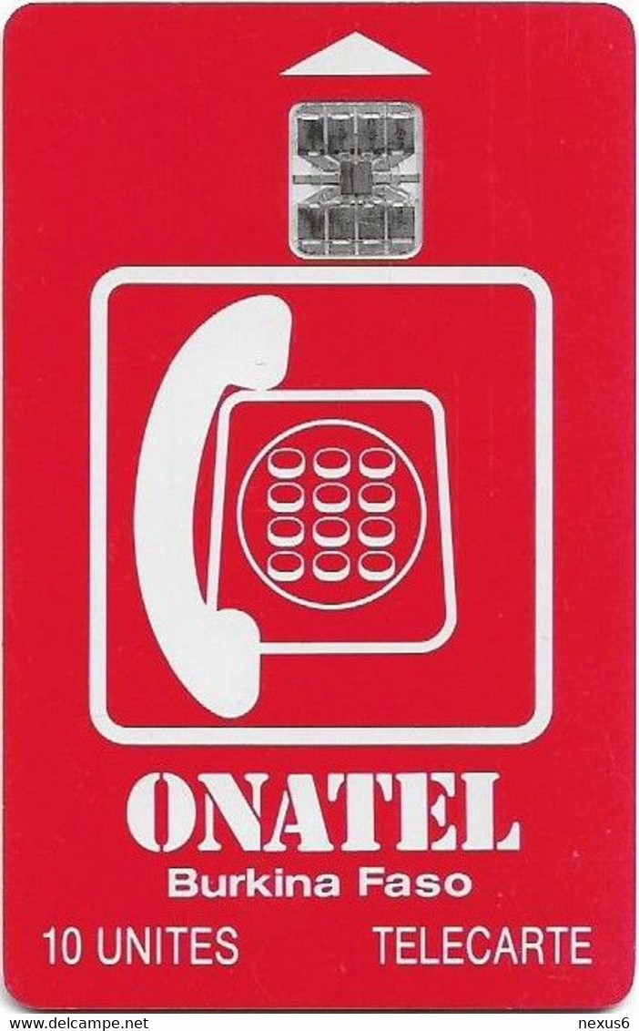 Burkina Faso - Onatel - Logo Red, SC7 ISO, Cn. Red 10 Digits At Left, Matt Finish, 1994, 10Units, Used - Burkina Faso