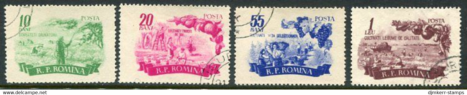 ROMANIA 1955 Agriculture Used.  Michel 1539-42 - Oblitérés