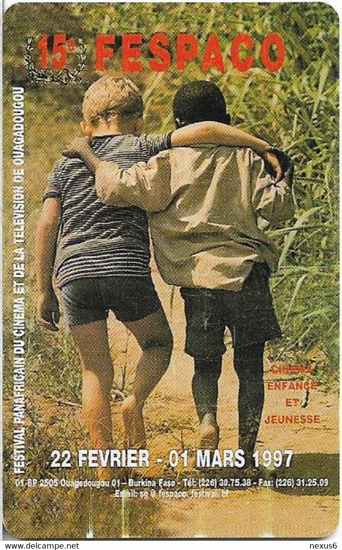 Burkina Faso - Onatel - 15th Fespaco Anniv., Children, SC7, 12.1996, 50Units, Used - Burkina Faso