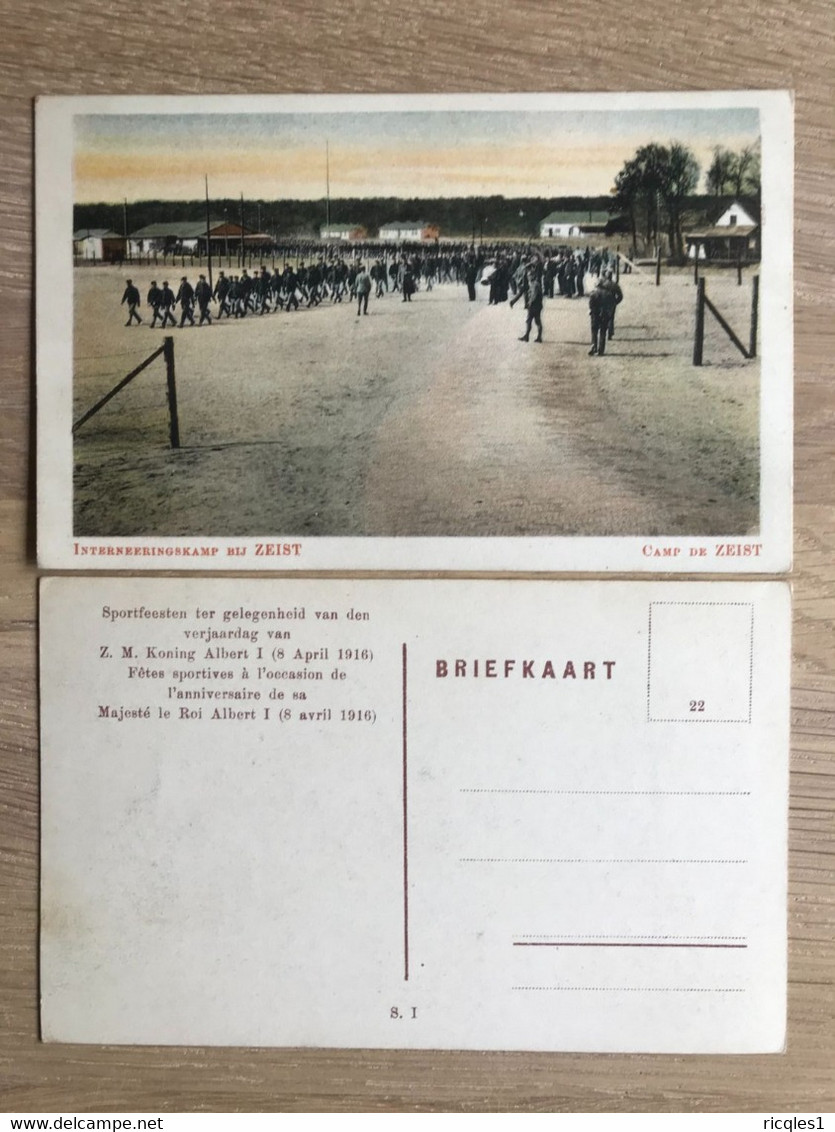 5 Postkaarten – Militairen – Camp De Zeist – Sportfeest Albert I (1916) – Gekleurd - Zeist