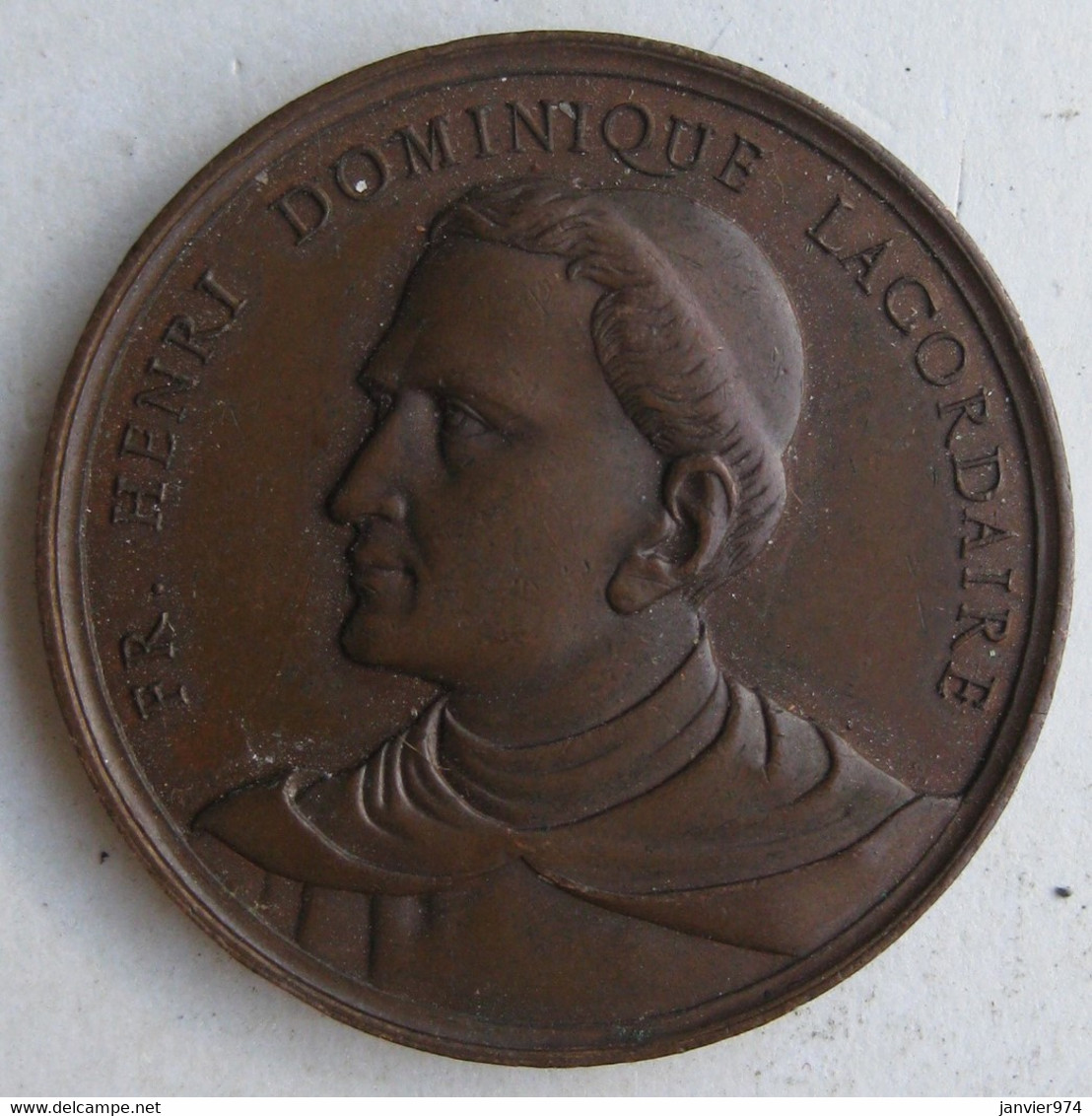 Médaille. Ecole St Thomas D’Aquin OULLINS 1860 - 1879, PRIX. H.D. Lacordaire. Par Penin . Lyon - Professionals / Firms