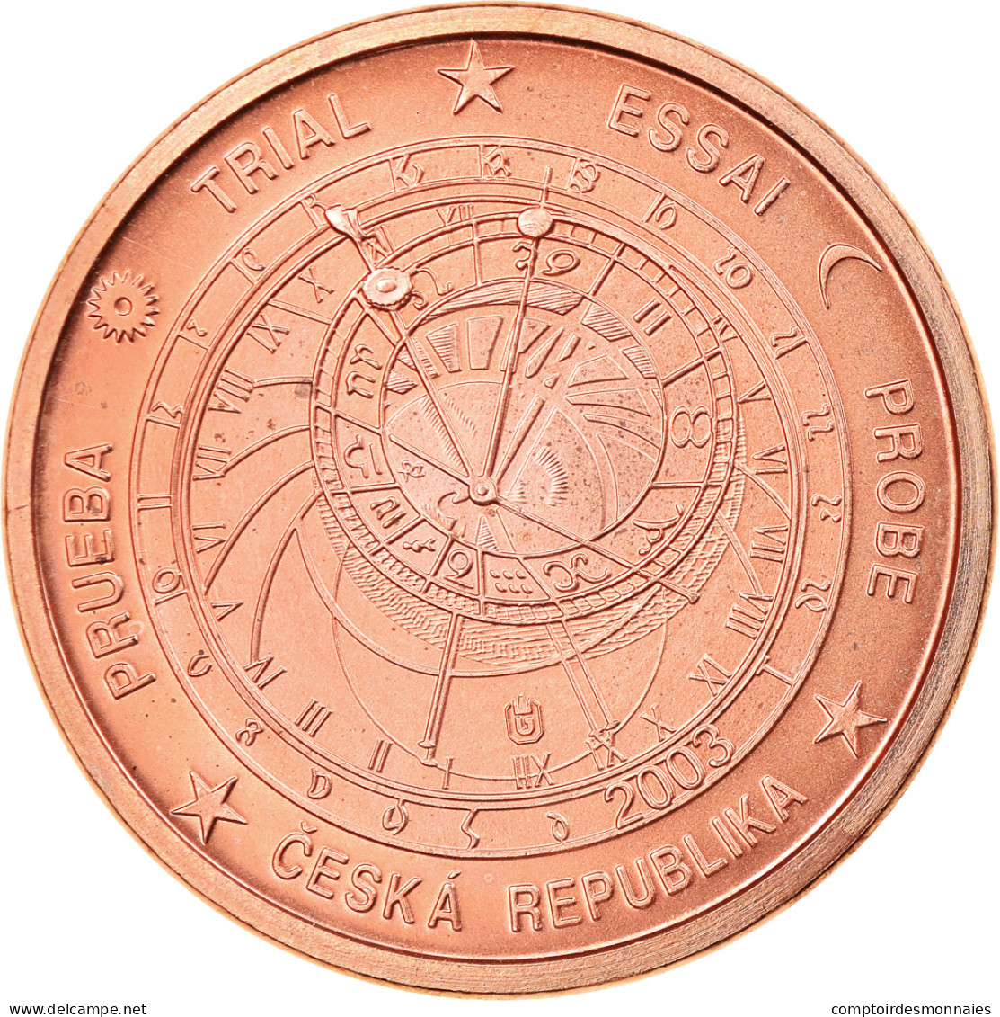 République Tchèque, Euro Cent, 2003, Unofficial Private Coin, SPL, Copper - Essais Privés / Non-officiels