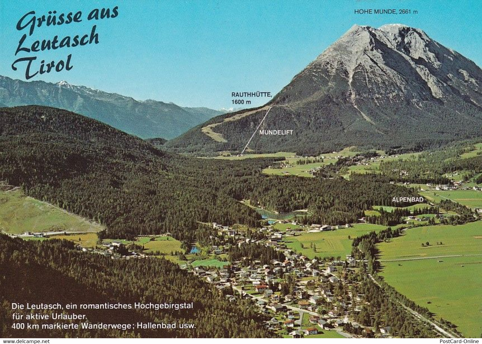 1830 - Österreich - Tirol , Leutasch Weidach , Hohe Munde , Rauthhütte , Mundelift , Panorama - Nicht Gelaufen - Leutasch