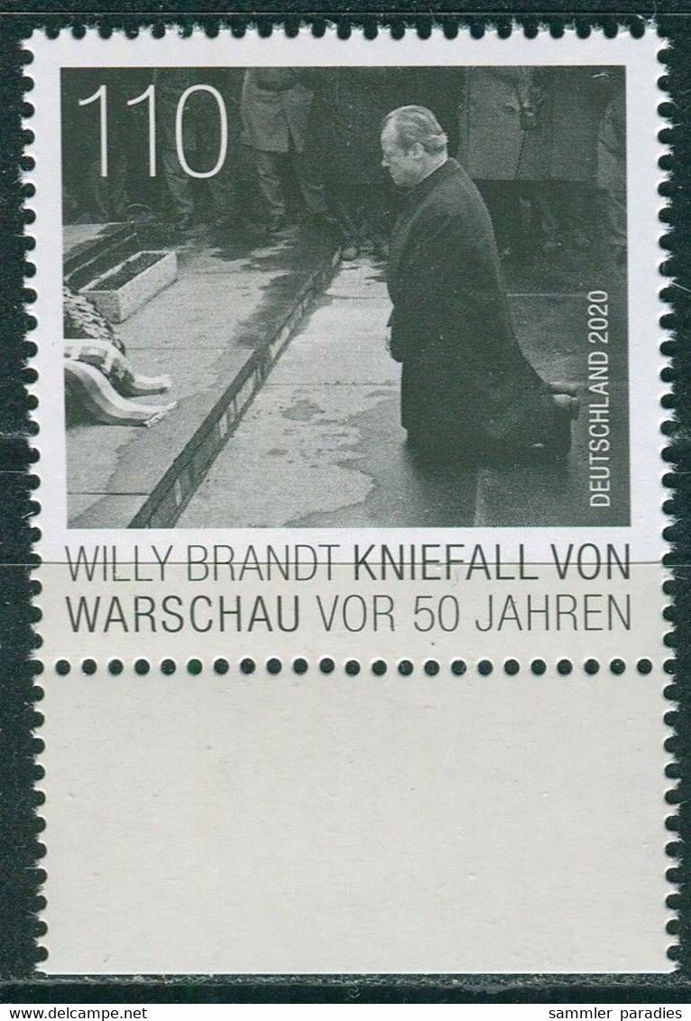 BRD - Mi 3579 - ** Postfrisch (Q) - 110C          Willy Brandt, Ausg.: 3.12.2020 - Unused Stamps