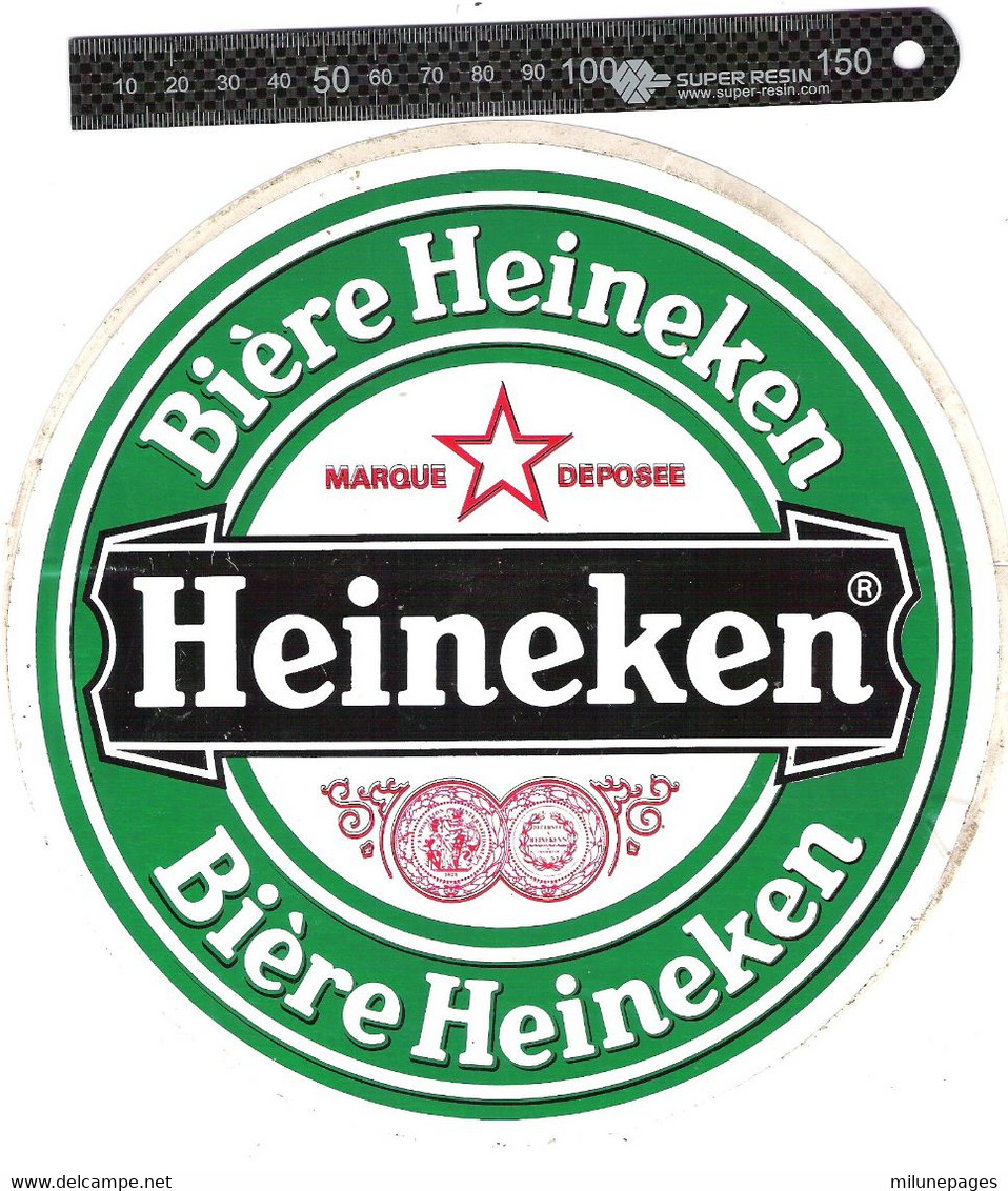 Gros Autocollant Sticker Bière HEINEKEN Beer Bier Cervezza Diam. 19.5 Cm - Alcoholes