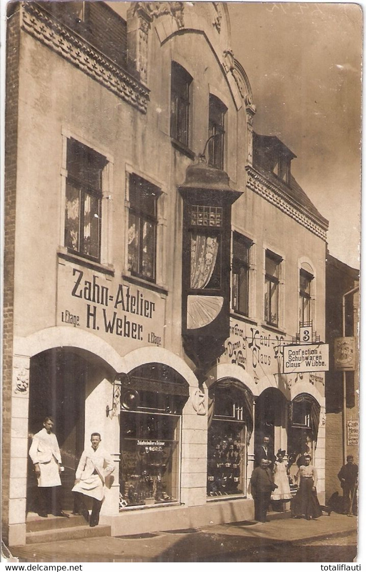 KELLINGHUSEN 1907 Original Private Fotokarte Zahnarzt Atelier H Weber Confection Belebt Ungelaufen - Kellenhusen