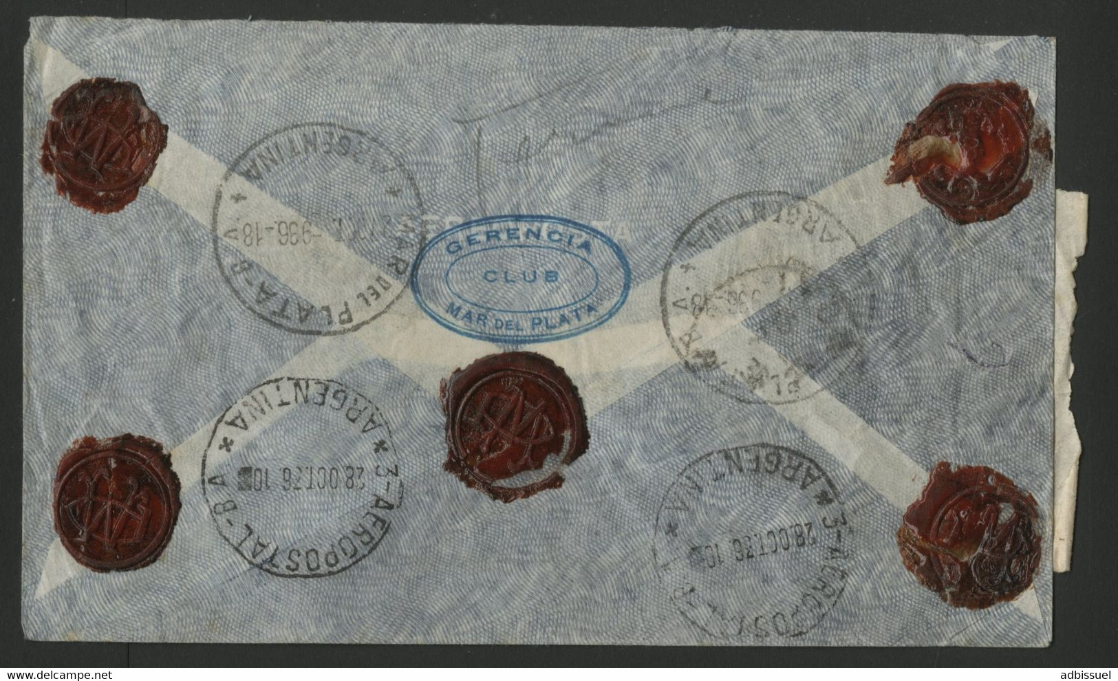 ARGENTINE Enveloppe Recommandée Par Avion En 1936 Pour Lyon Via AIR FRANCE (voir Description) - Lettres & Documents