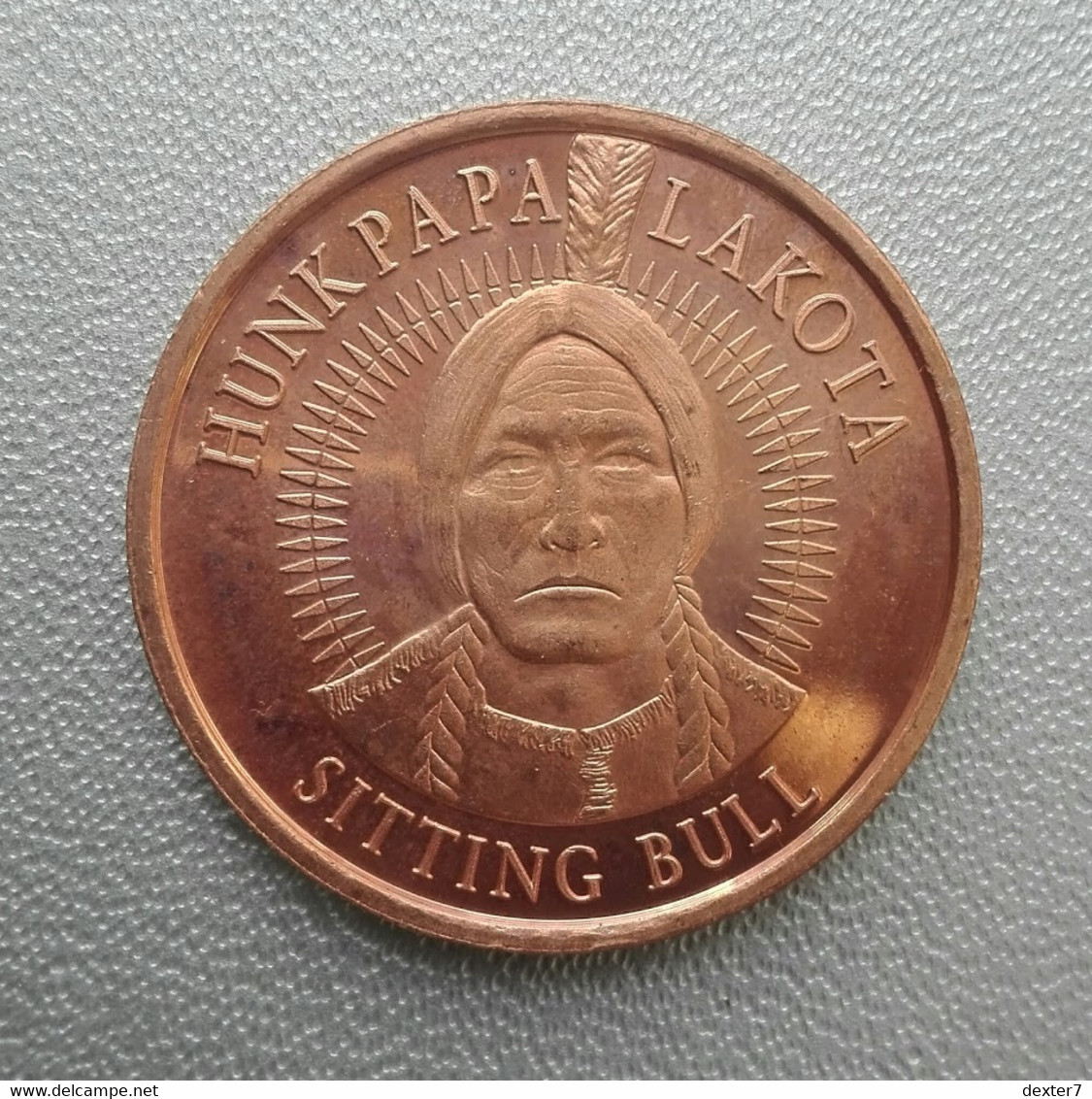 USA United States Lakota SITTING BULL 1/2 Oz AVP Pure Copper Cu - 1/2 Oncia AVP Rame Puro Stati Uniti - Sammlungen