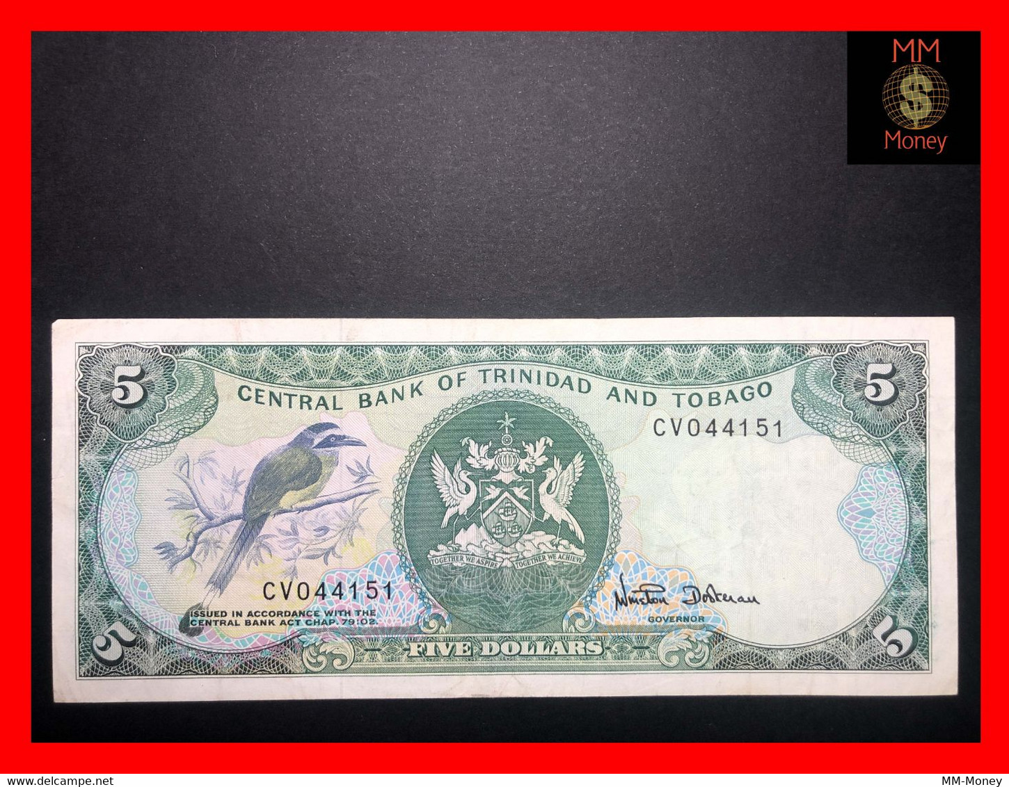 TRINIDAD & TOBAGO  5 $ 1997  P. 37  "sig.  W. Dookeran"   VF - Trinité & Tobago