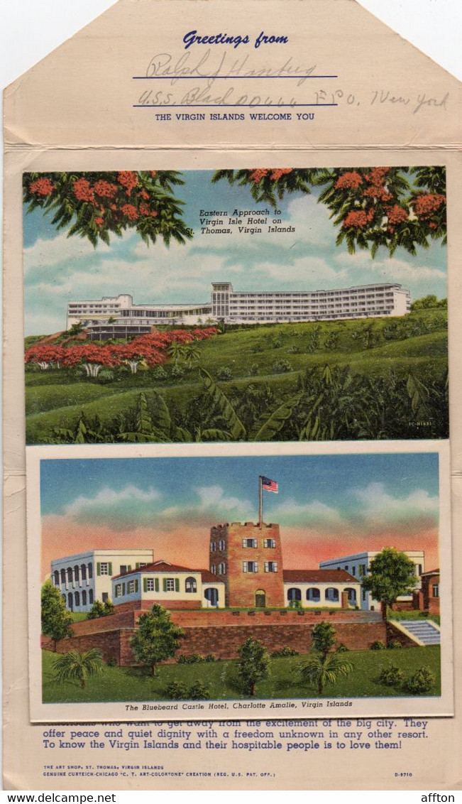 Charlotte Amalie St Thomas U.S. Virgin Islands Old Postcard Album Mailed - Virgin Islands, US