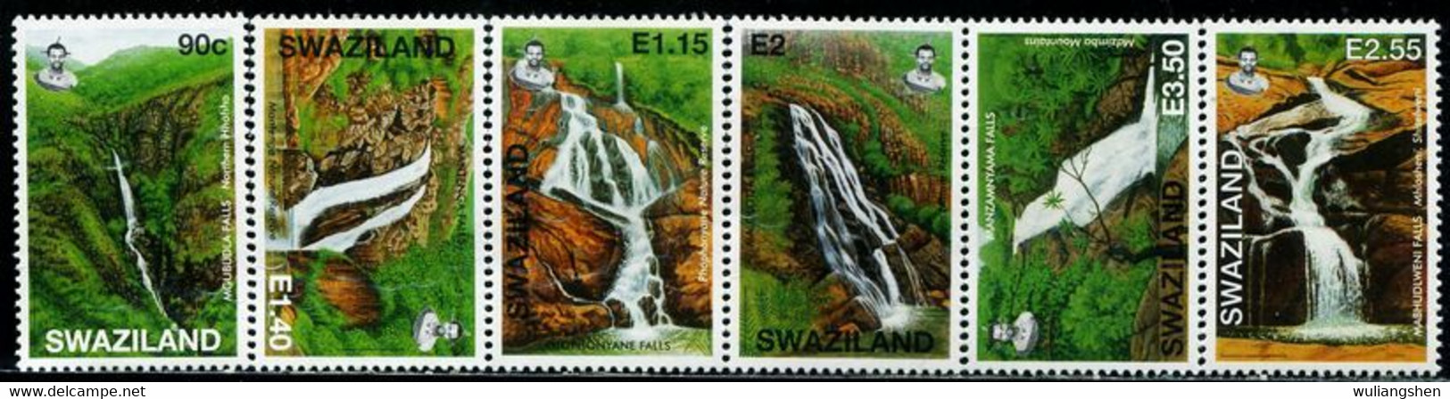 BH0903 Swaziland 2006 Waterfall Scenery 6V MNH - Sonstige & Ohne Zuordnung