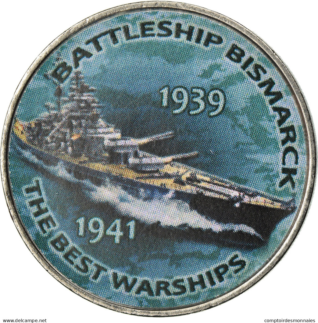 Monnaie, Zimbabwe, Shilling, 2017, Warship -  Battleship Bismarck, SPL, Nickel - Simbabwe