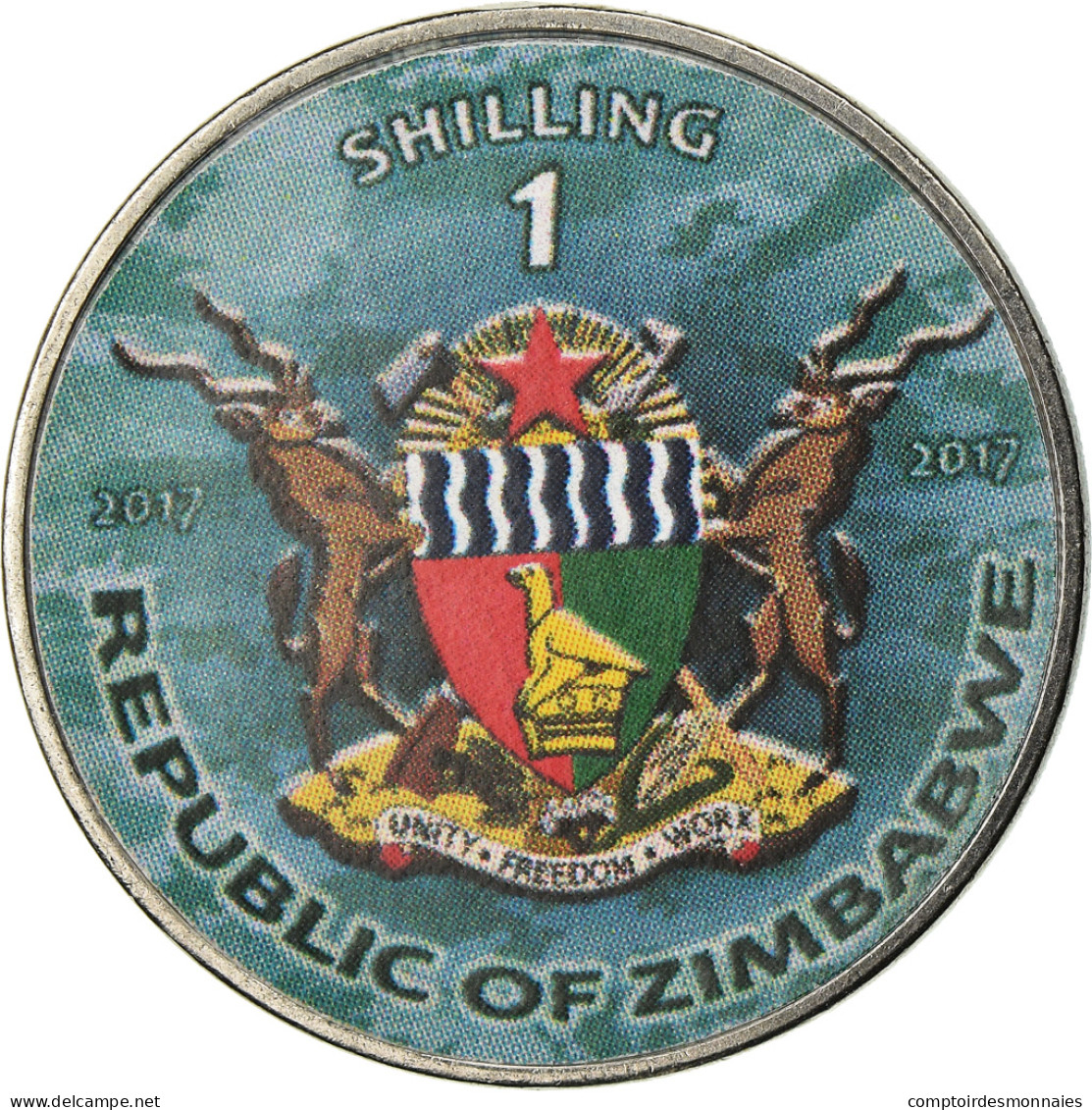 Monnaie, Zimbabwe, Shilling, 2017, Warship -  Battleship Bismarck, SPL, Nickel - Zimbabwe