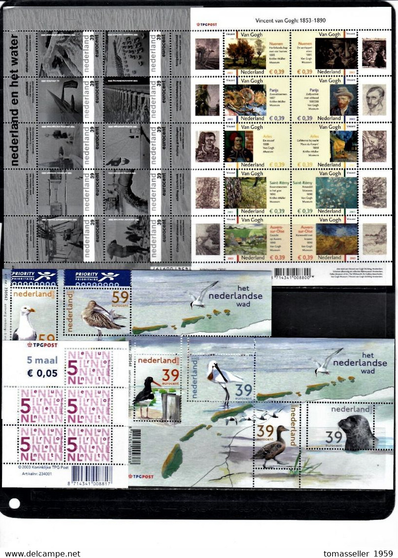 NETHERLAND 2003- 22 Issues (mini Sheets+booklerts) - Années Complètes