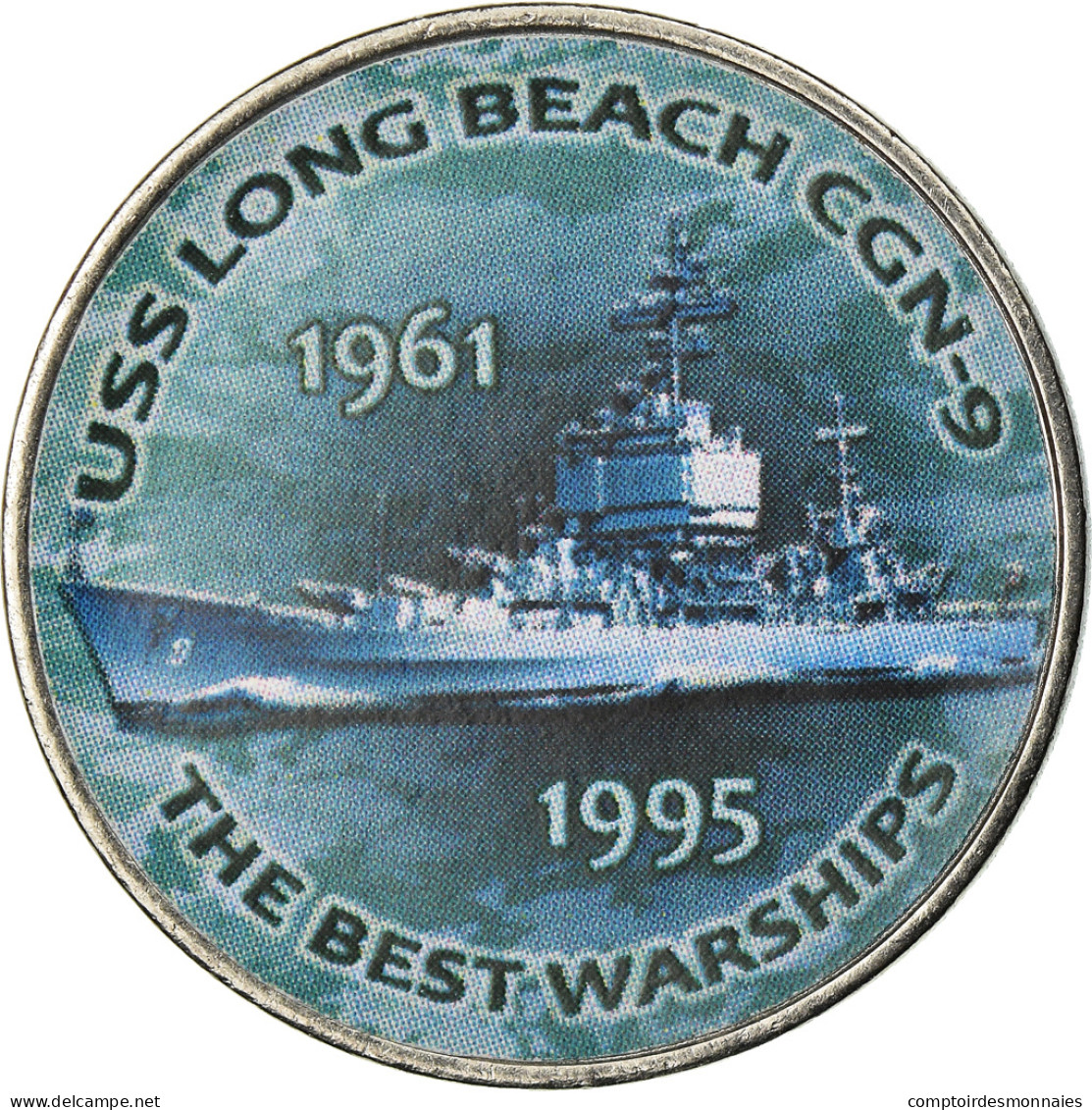 Monnaie, Zimbabwe, Shilling, 2017, Warship - USS Long Beach CGN-9, SPL, Nickel - Simbabwe