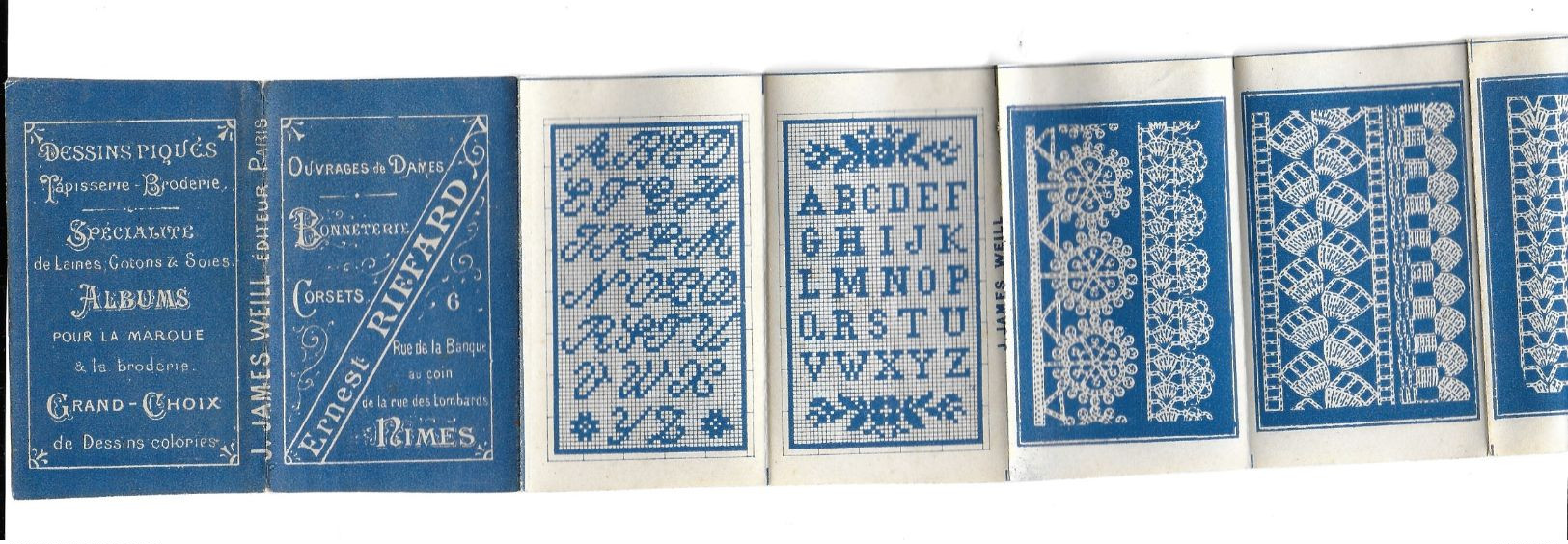 3EME MINI ALBUM ALPHABET ET BRODERIES J JAMES WEILL PARIS DESSINS PIQUES PUBLICITE ERNEST RIFFARD BONNETERIE CORSETS - Fashion