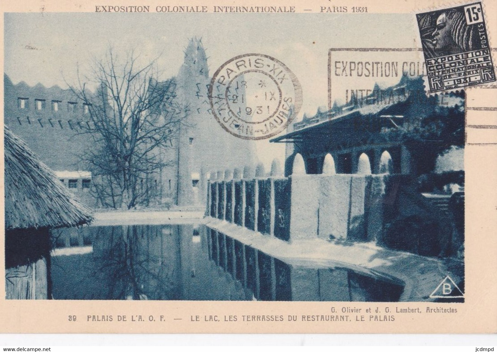 Exposition Coloniale Internationale  PARIS  1931  Le Lac Des Terrasses Du Restaurant - Expositions