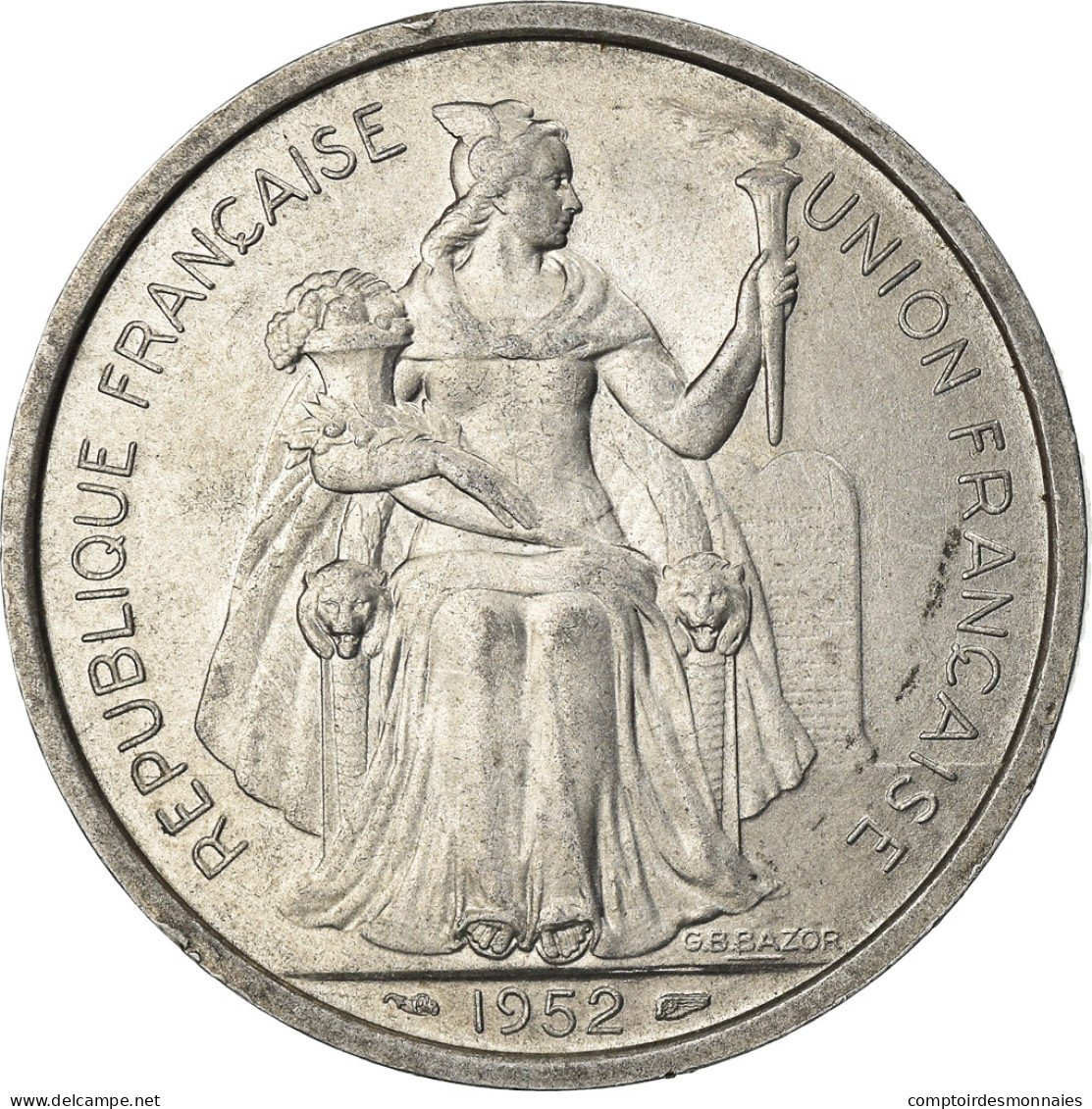 Monnaie, Nouvelle-Calédonie, 5 Francs, 1952, Paris, SUP, Aluminium, KM:4 - New Caledonia