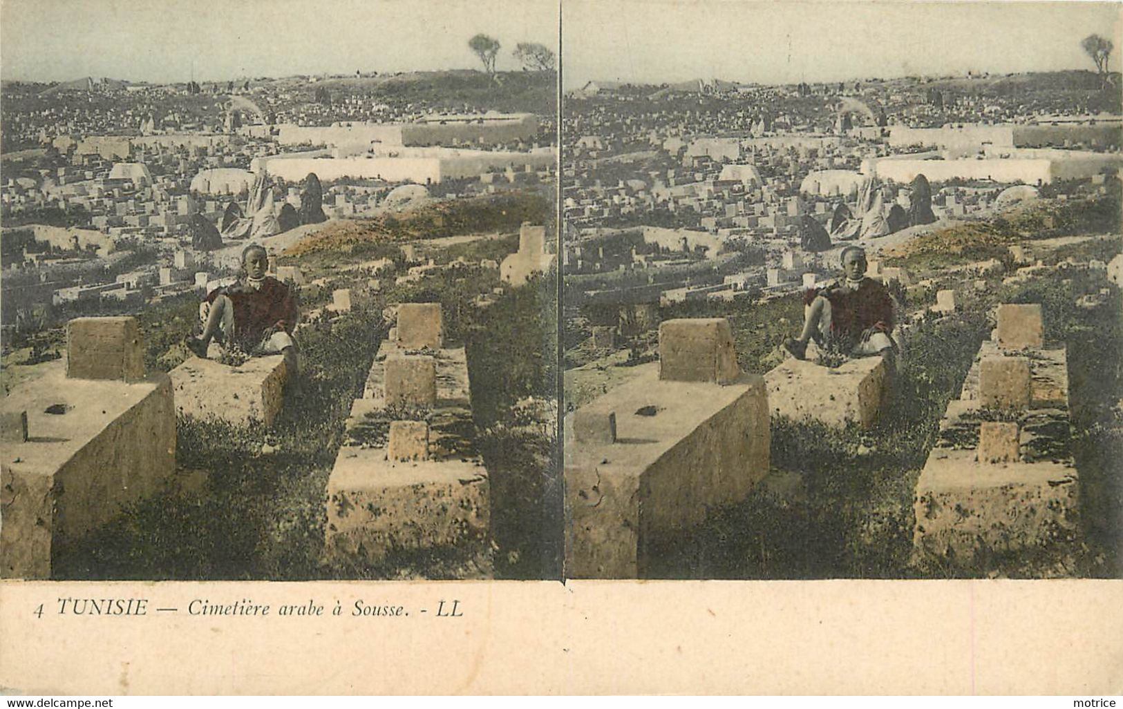 CARTE STEREO -  Tunisie, lot de 4 cartes diverses.