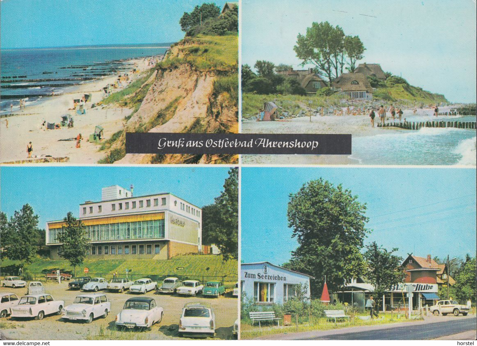 D-18347 Ostseebad Ahrenshoop  - Ansichten - Kurhaus - Restaurant Zum Seezeichen - Cars - VW Käfer - Trabant - Nice Stamp - Fischland/Darss